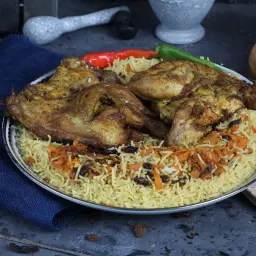 دجاجة مقلية مع الرز